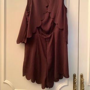 HM maroon scalloped romper